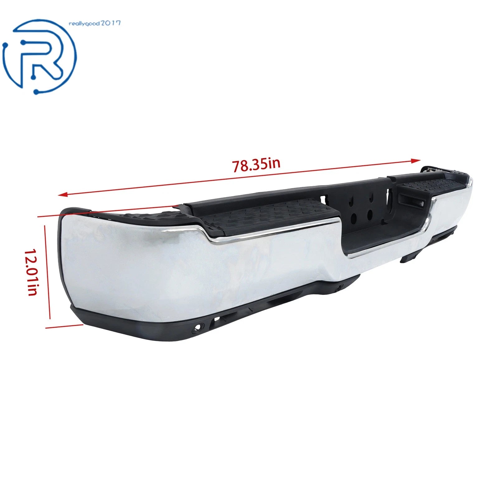 Step Rear Bumper for RAM 2500 3500 (2019-2024) Chrome Steel
