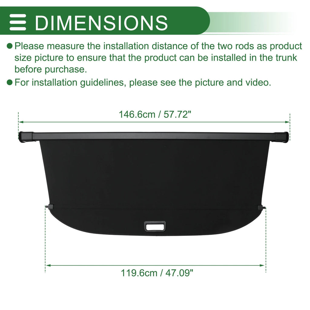 Retractable Cargo Cover for Hyundai Palisade (2026) - Canvas Black