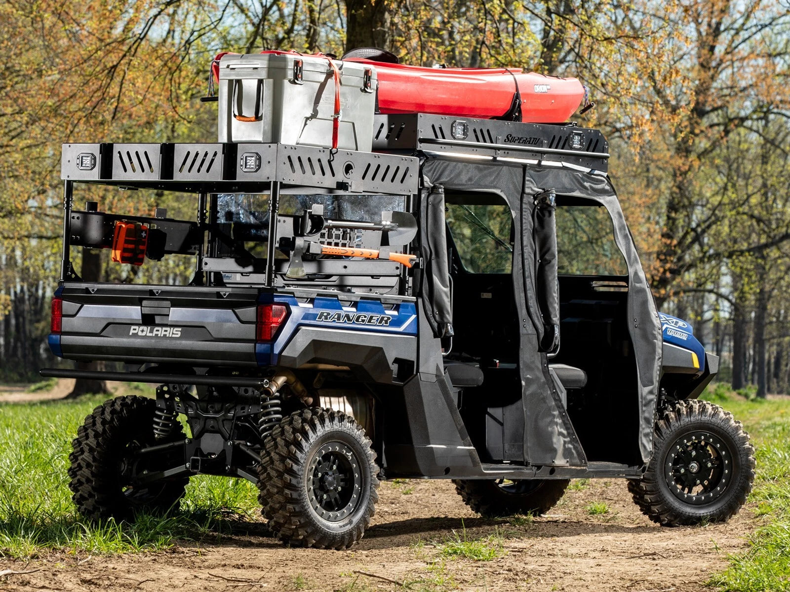 Bed Rack for Polaris Ranger XP 900 (2 Cube Lights/1 Shelf)