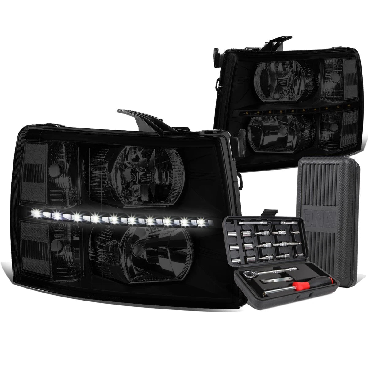 LED DRL Bar Side Headlights for Chevy Silverado (2007–2014)