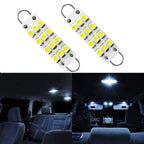 2x Super Bright 6000K White Festoon LED Cargo Dome Bulbs for 44mm Rigid Loop (2017–2025)
