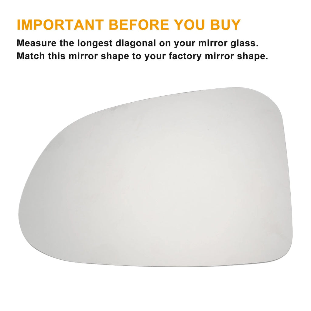 Heated Left Side White Mirror Glass for Hyundai Santa Fe (2019–2022)
