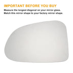 Heated Left Side White Mirror Glass for Hyundai Santa Fe (2019–2022)