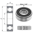 1 Pc 6000DDU Deep Groove Ball Bearing for Scooter Skateboard (10x26x8mm)