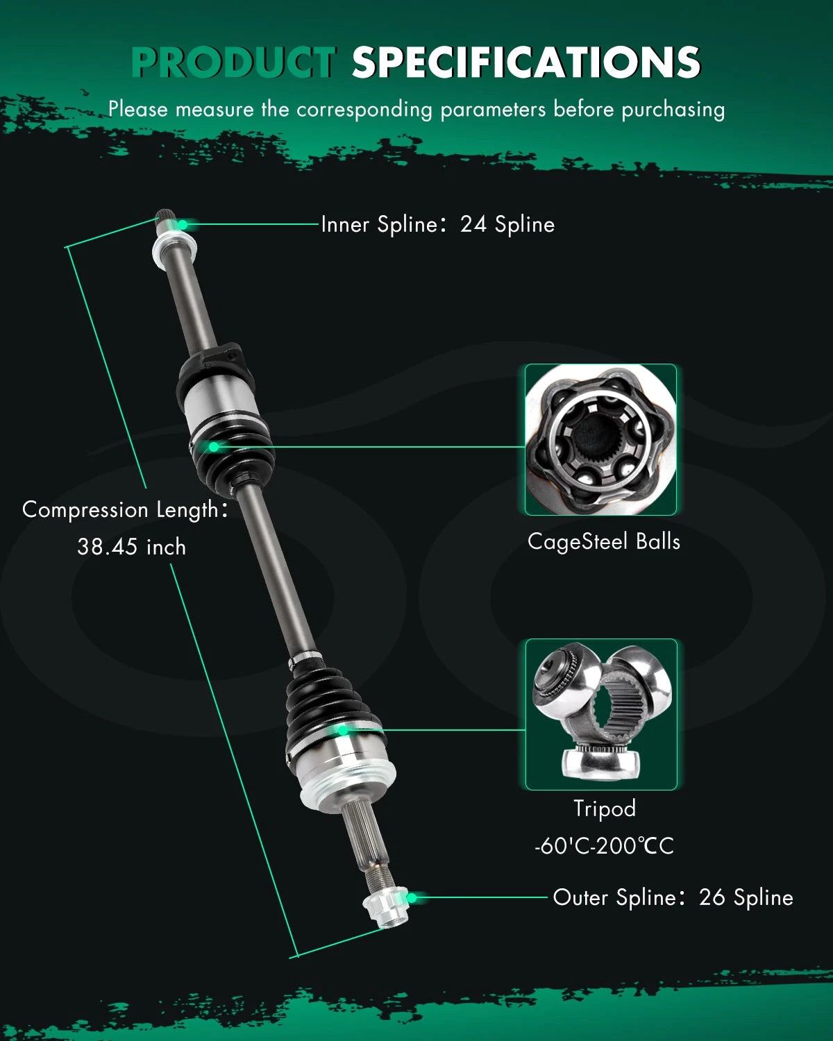 CV Axle for Toyota RAV4 2.5L (2009–2012), 2.4L (2006–2008) Front Right FWD