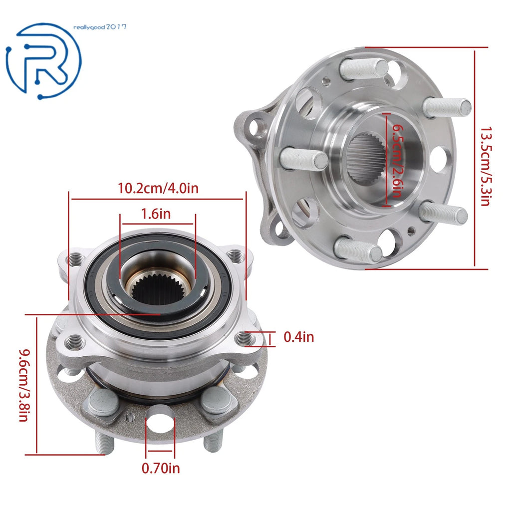 Set of 2 Front Wheel Bearing Hubs for Hyundai Santa Fe (2015–2018) Kia Sorento
