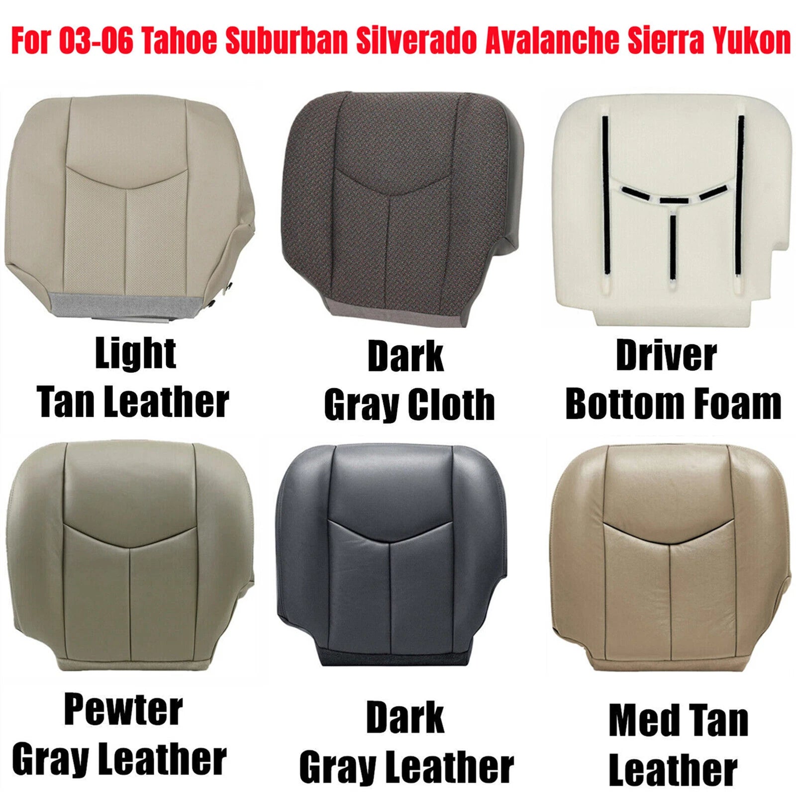 Driver Seat Cover / Cushion Foam for Chevy Silverado Sierra (2003–2006)