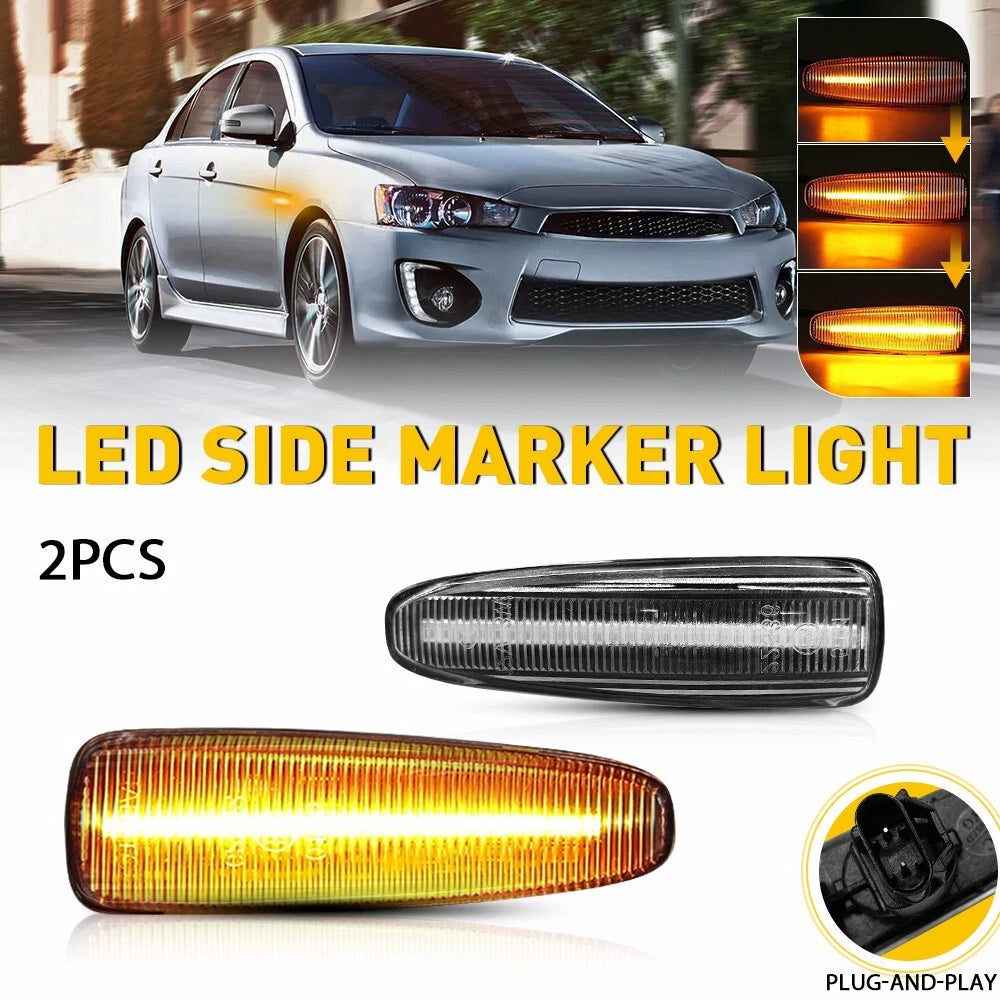 2X AUXITO Amber LED Sequential Side Light for Mitsubishi Outlander Sport (2011–2021)