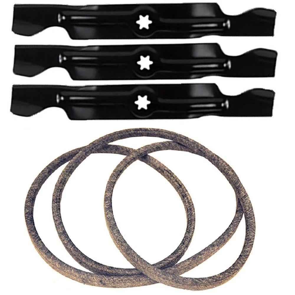 Mower Deck Belt and Blade Set for Cub Cadet (Replaces 490-110-C123)