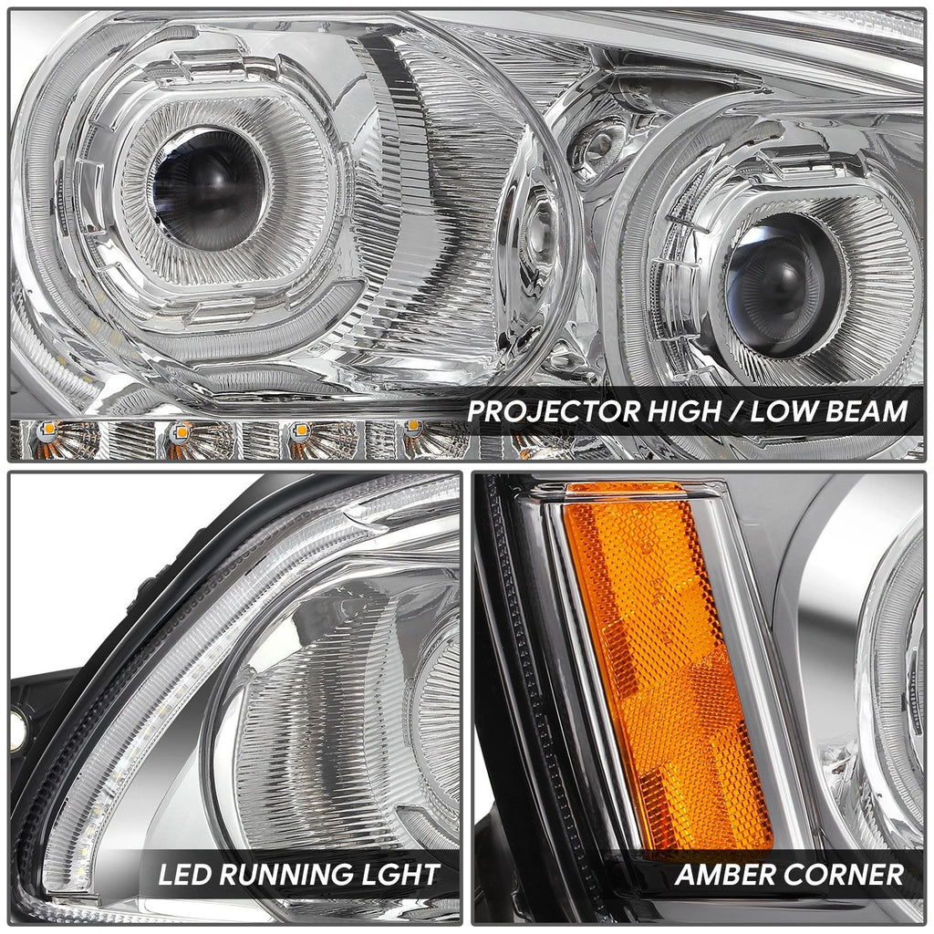 LED DRL Turn Signal Dual Projector Headlights for Kenworth T170 T370 T660 (2008–2019)