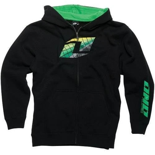 Youth Zip Up Hoodie Jacket for ATV (One Industries Black Green)