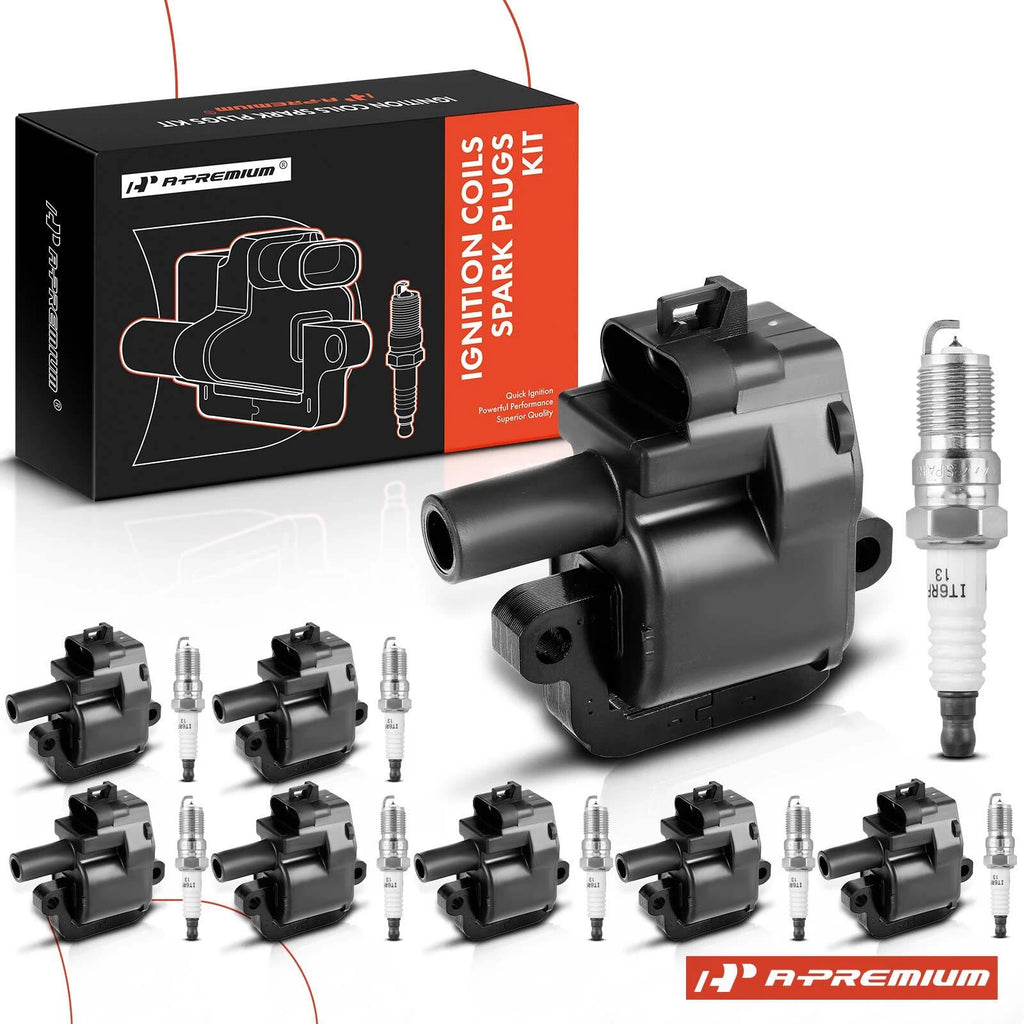Set of 8 Ignition Coils & Iridium Spark Plugs for Chevy Camaro (1998–2002)
