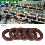 Set of 5 Oil Seal Rotary Shaft Seal FKM Rubber 26x42x7mm