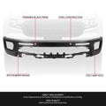 Front Bumper for Ford Ranger (2019–2024) w/Fog Lights, Primered Black
