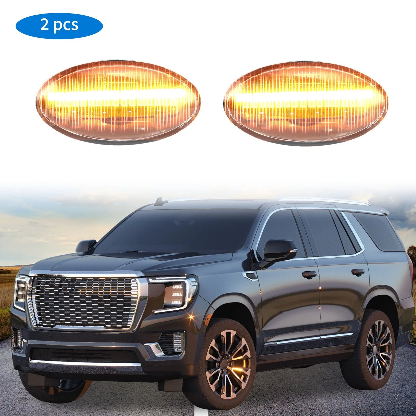 2X LED Side Fender Marker Light for Fiat Sedici (2005–2012) Turn Signal