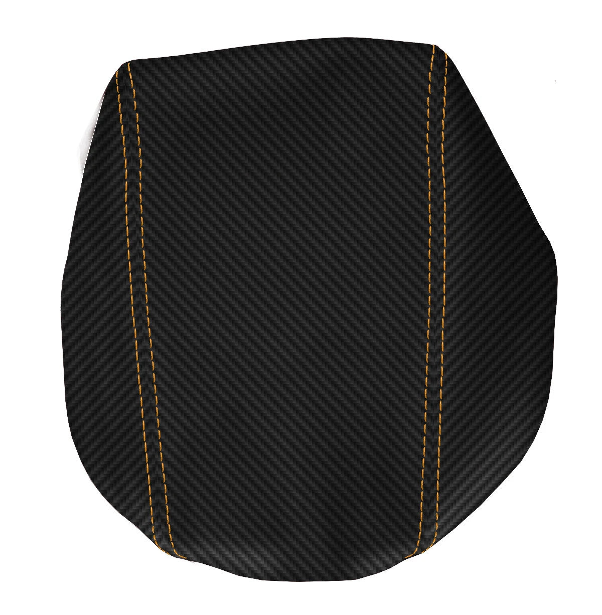 Console Lid Armrest Cover for Audi A6 (2012–2018) Carbon Fiber Orange Stitch