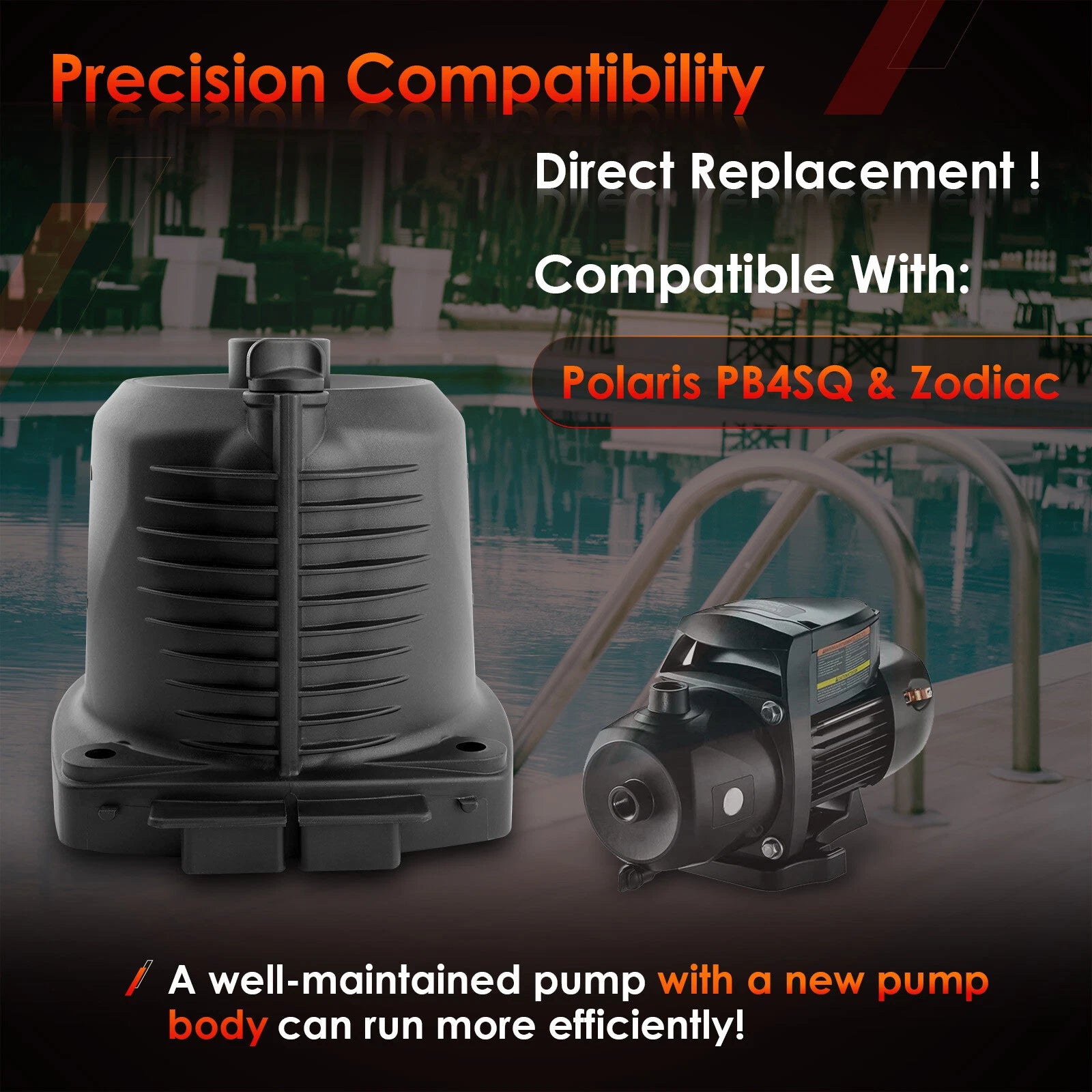 Pool Booster Pump Body Housing for Polaris PB4SQ & Zodiac R0723100