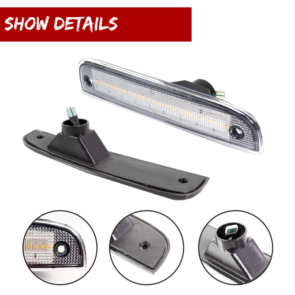 Clear White LED Front Side Marker Lights for Jeep Cherokee (1997–2001)