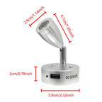 2X USB LED Reading Lamps 3W for RV Camper Van Boat Interior