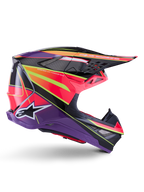 Alpinestars Supertech Helmet for Offroad (2022–2024) - Medium Pink/Violet/Yellow Fluo