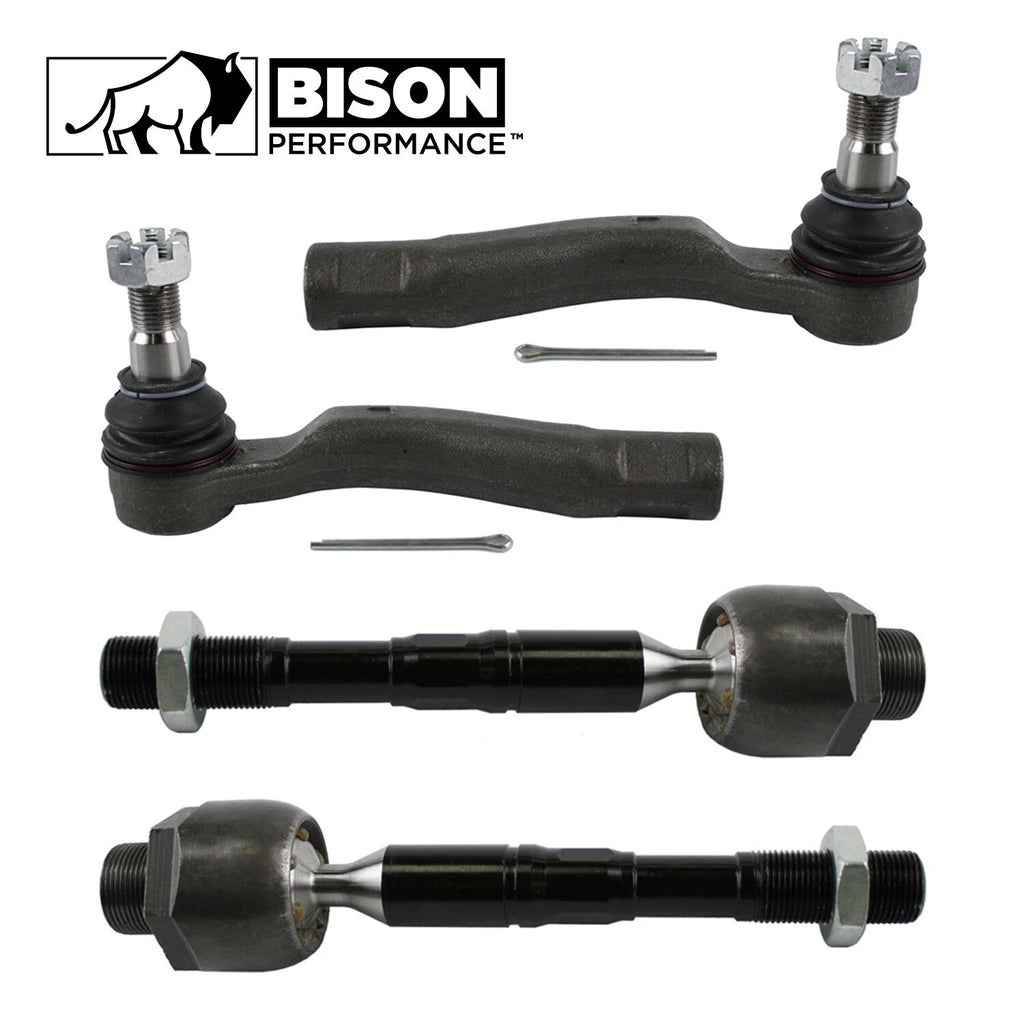 Set of 4 Inner & Outer Steering Tie Rod Ends for Lexus Toyota