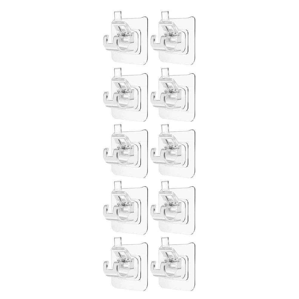 Set of 2 Transparent No Drill Brackets for Curtain Rods 0.39-0.78 Inch
