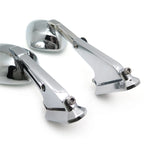 Set of 2 Chromed Diamond Shape Rearview Mirrors for Honda Suzuki Yamaha Kawasaki