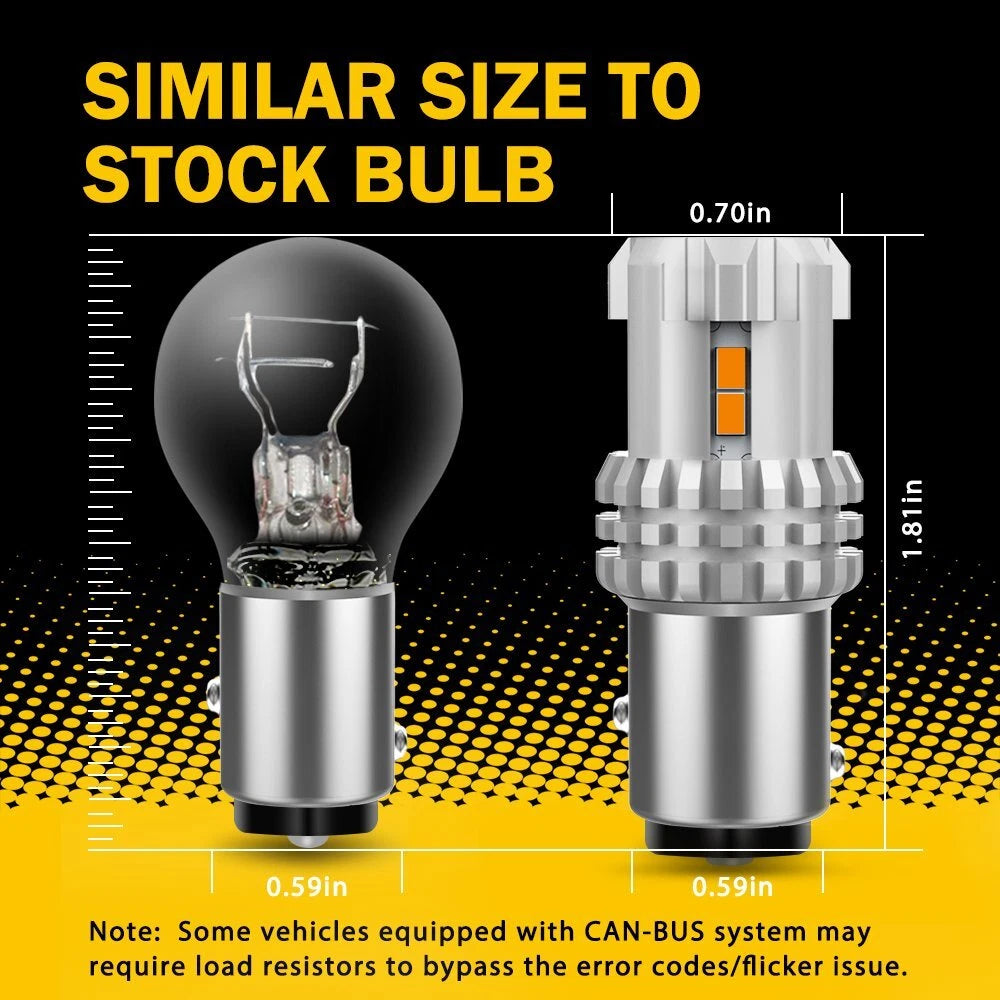 Set of 2 LED Turn Signal Backup Reverse Light Bulbs for Cars