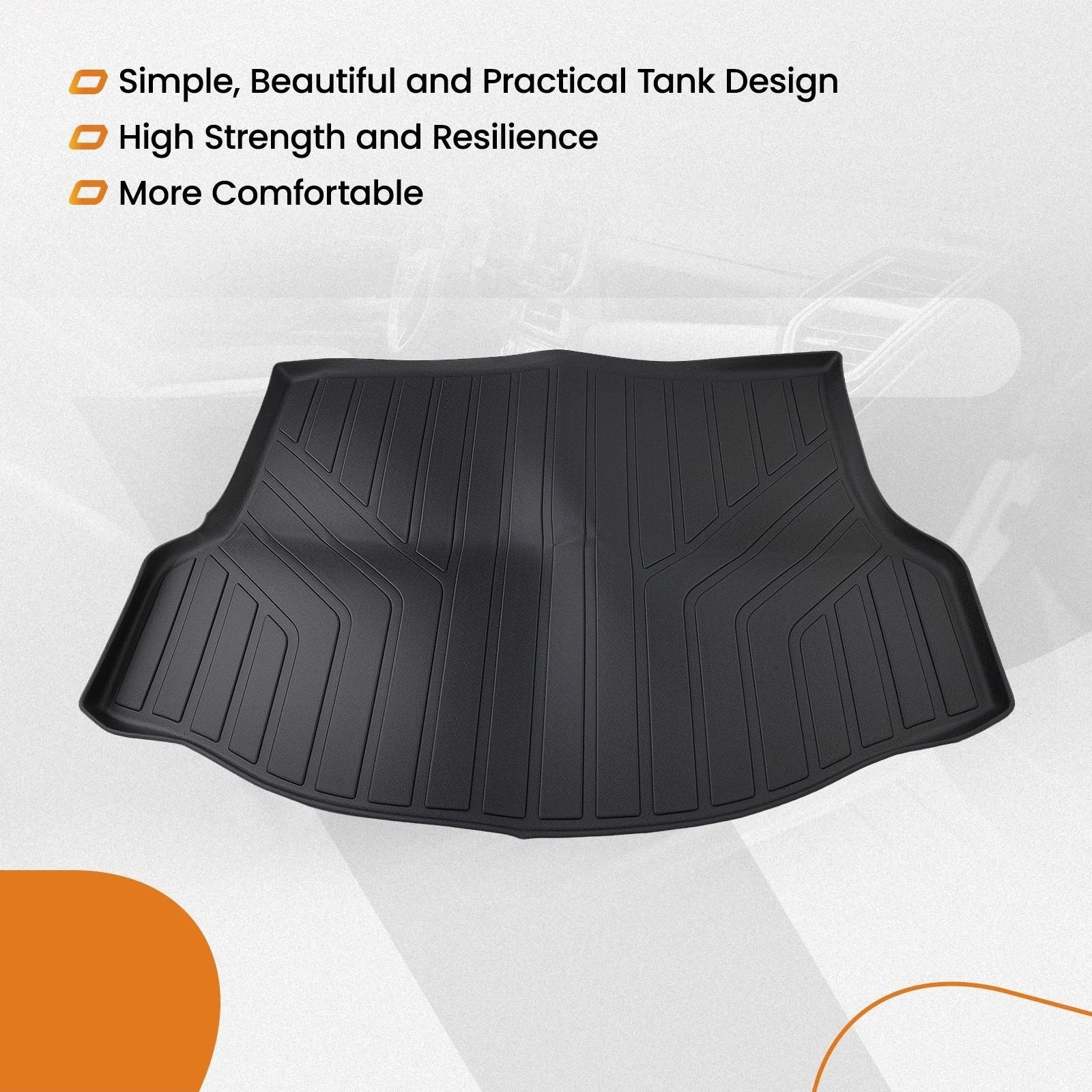 Black Trunk Cargo Liner for Toyota RAV4 (2013–2018) TPE Waterproof