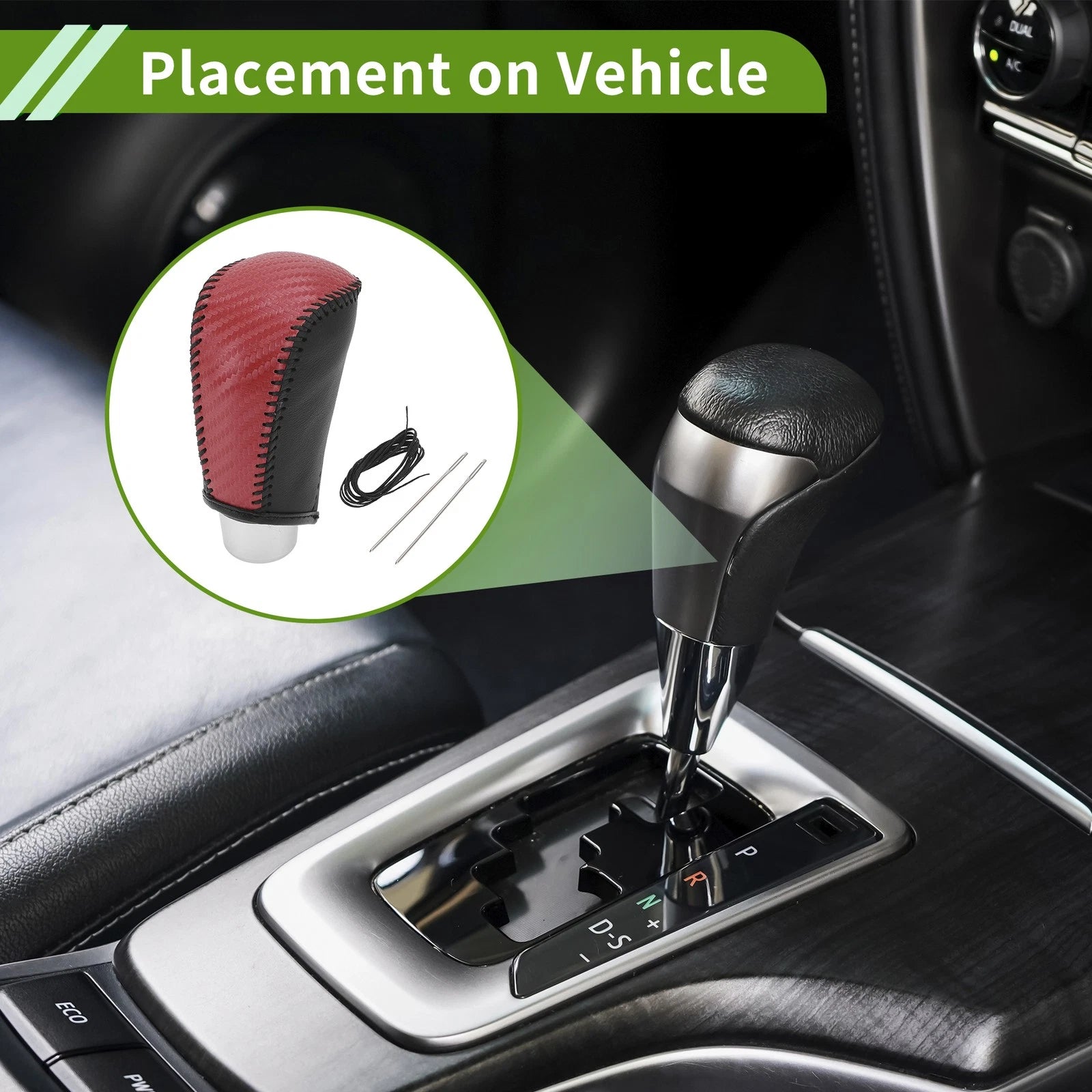 Gear Shift Knob Cover for Toyota Corolla (2009–2013) Red Carbon Fiber