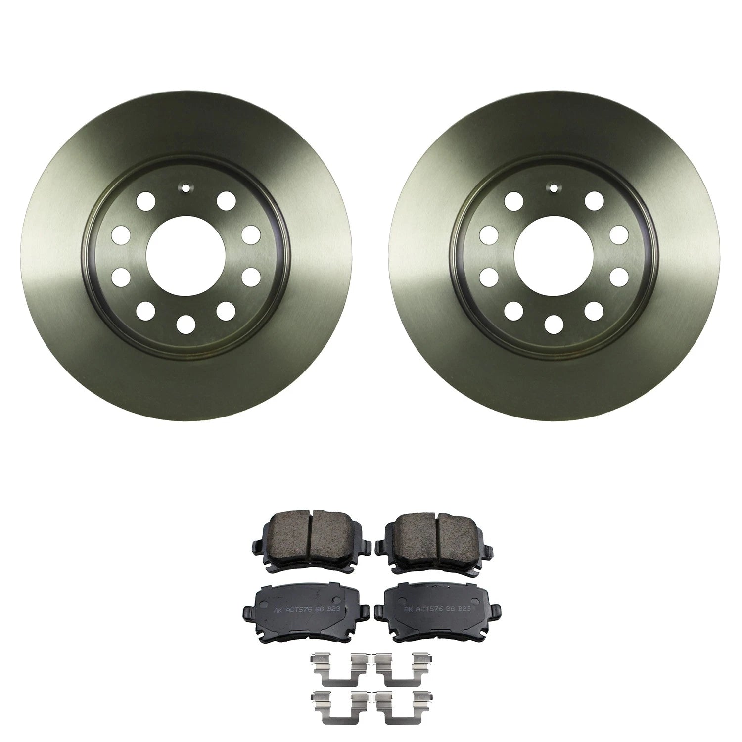 Set of 4 Bosch QuietCast Rear Rotors & Akebono EURO Ceramic Pads for Q3 VW CC (2015–2020)