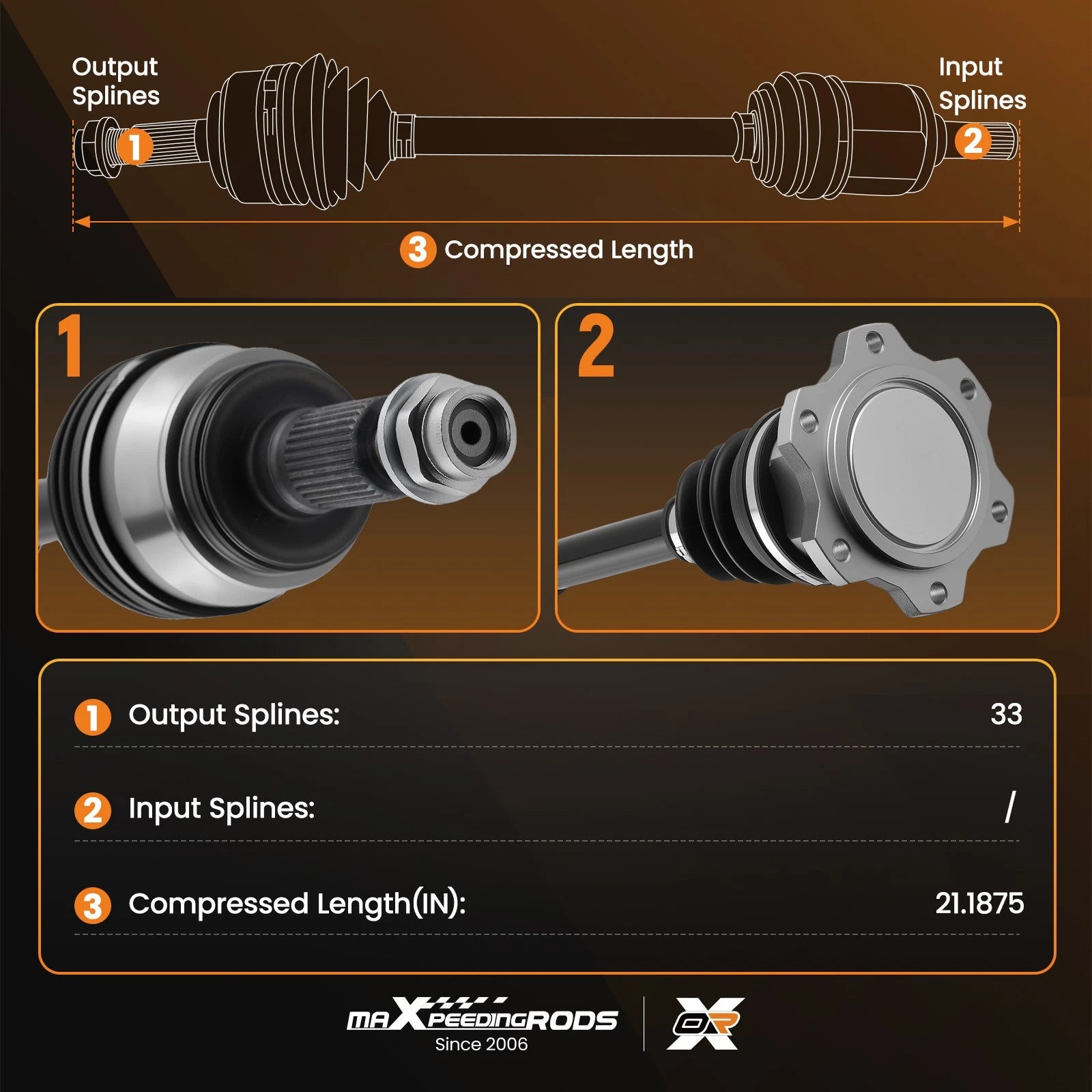 Set of 2 Front CV Axle Shafts for GMC Sierra Chevrolet Silverado 1500 (2007–2019)