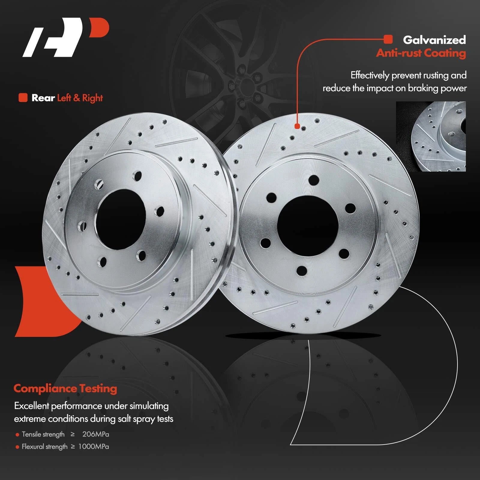Front Drilled Brake Rotor & Pad Set for Ford F-150 (2005-2008)