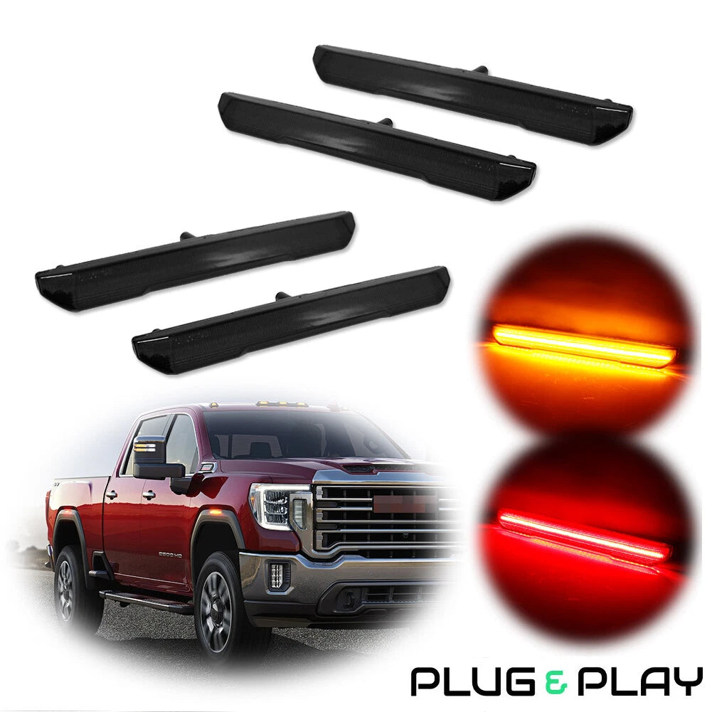 Set of 4 LED Side Marker Lamps for GMC Sierra 2500 3500 (2020–2024)