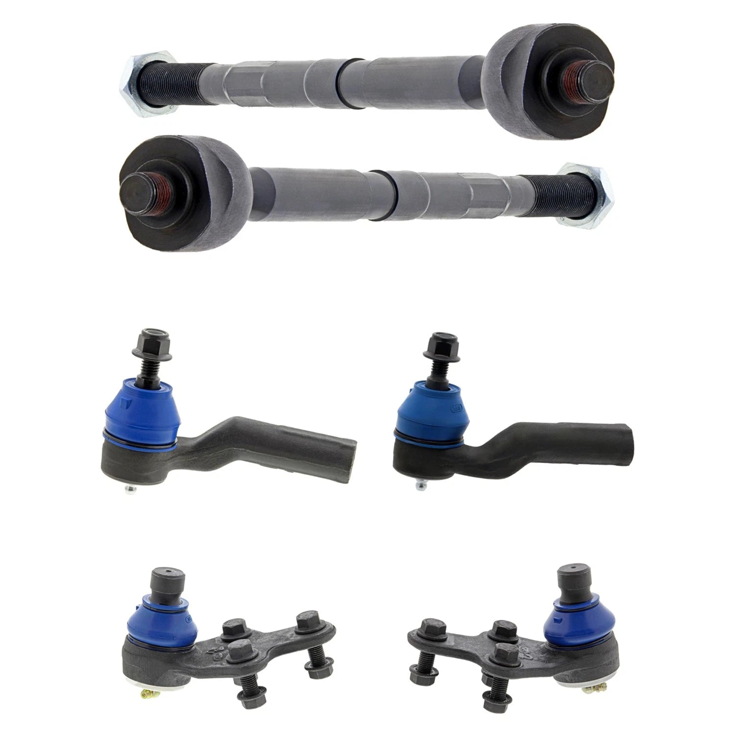 Set of 4 Inner Outer Tie Rods & Front Lower Ball Joints for Focus