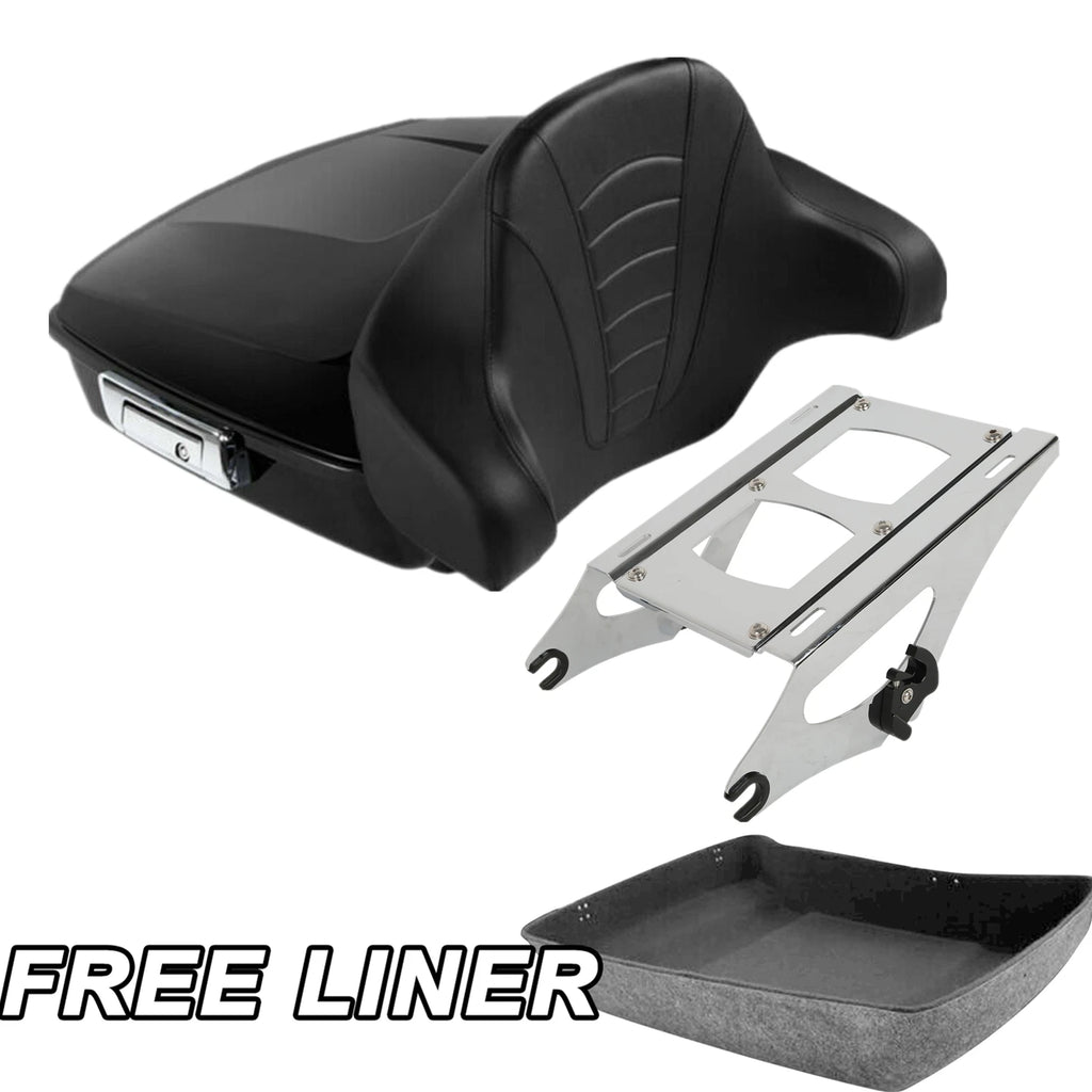 Matte Chopped Trunk Pad Mount Rack for Harley Street Glide (2014–2025)