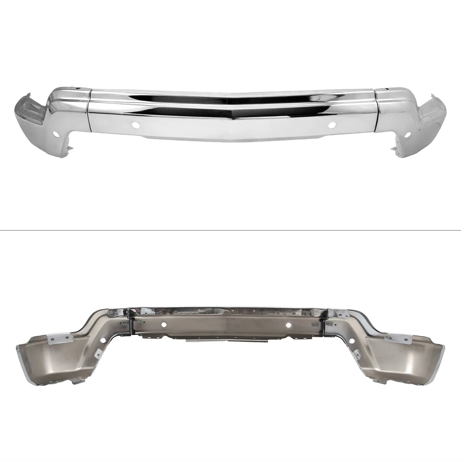 Chrome Front Bumper Face Bar for Silverado 1500 (2022–2024) w/ Sensor & Fog Light Holes