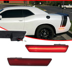 Set of 2 Red Lens LED Rear Bumper Side Marker Lights for Dodge Challenger