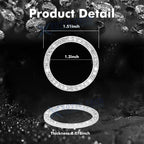 Crystal White Rhinestone Engine Start Stop Push Button Ring Cover for Car (-)