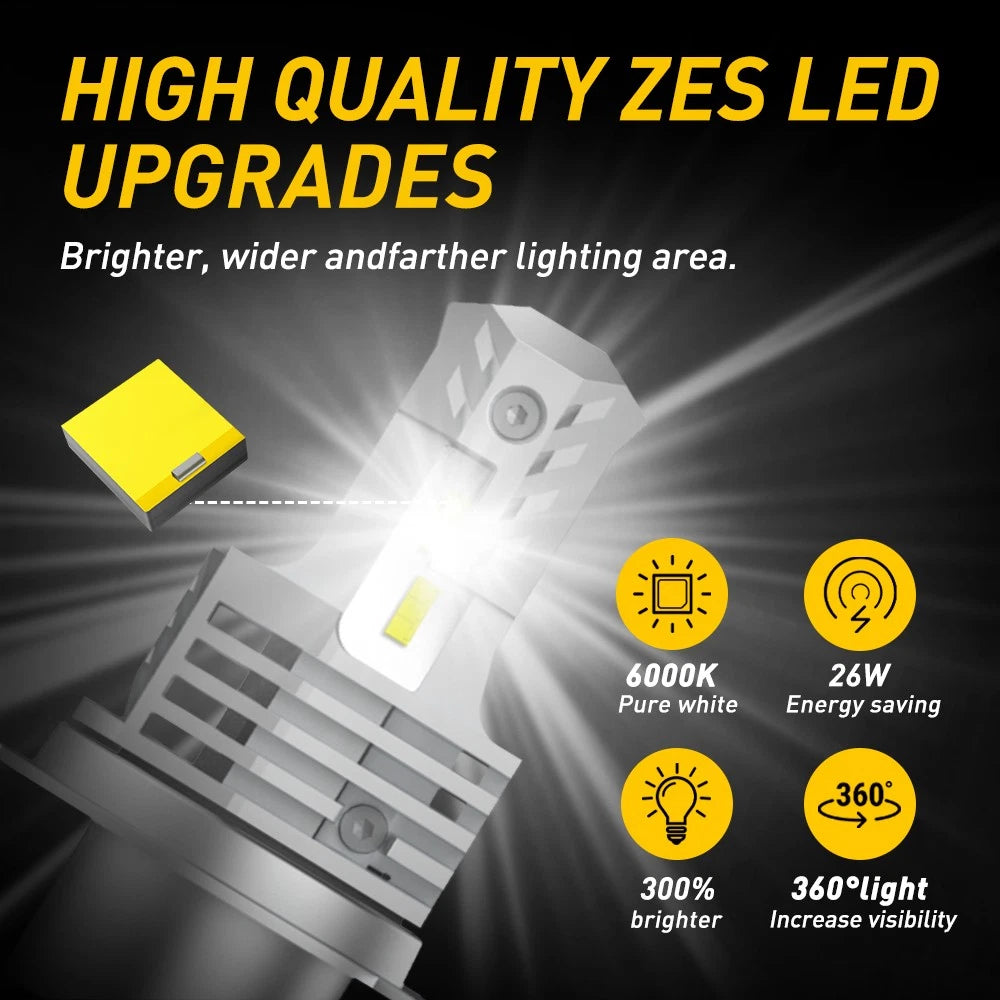 AUXITO H4 LED Headlight Bulbs Kit for High/Low Beam (80000LM, 6000K)