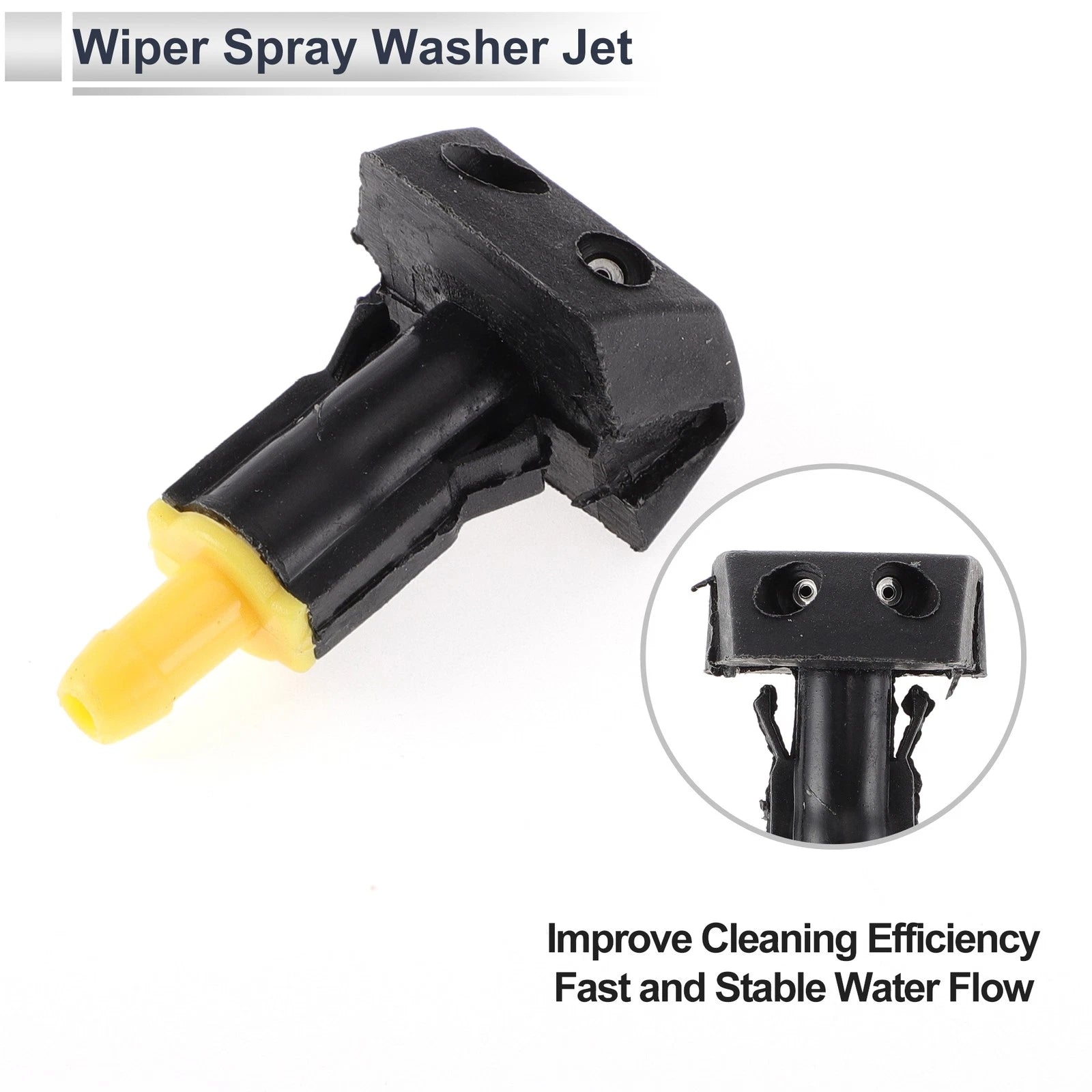 Set of 6 Windshield Washer Nozzles w/ Hose Connector for Nissan