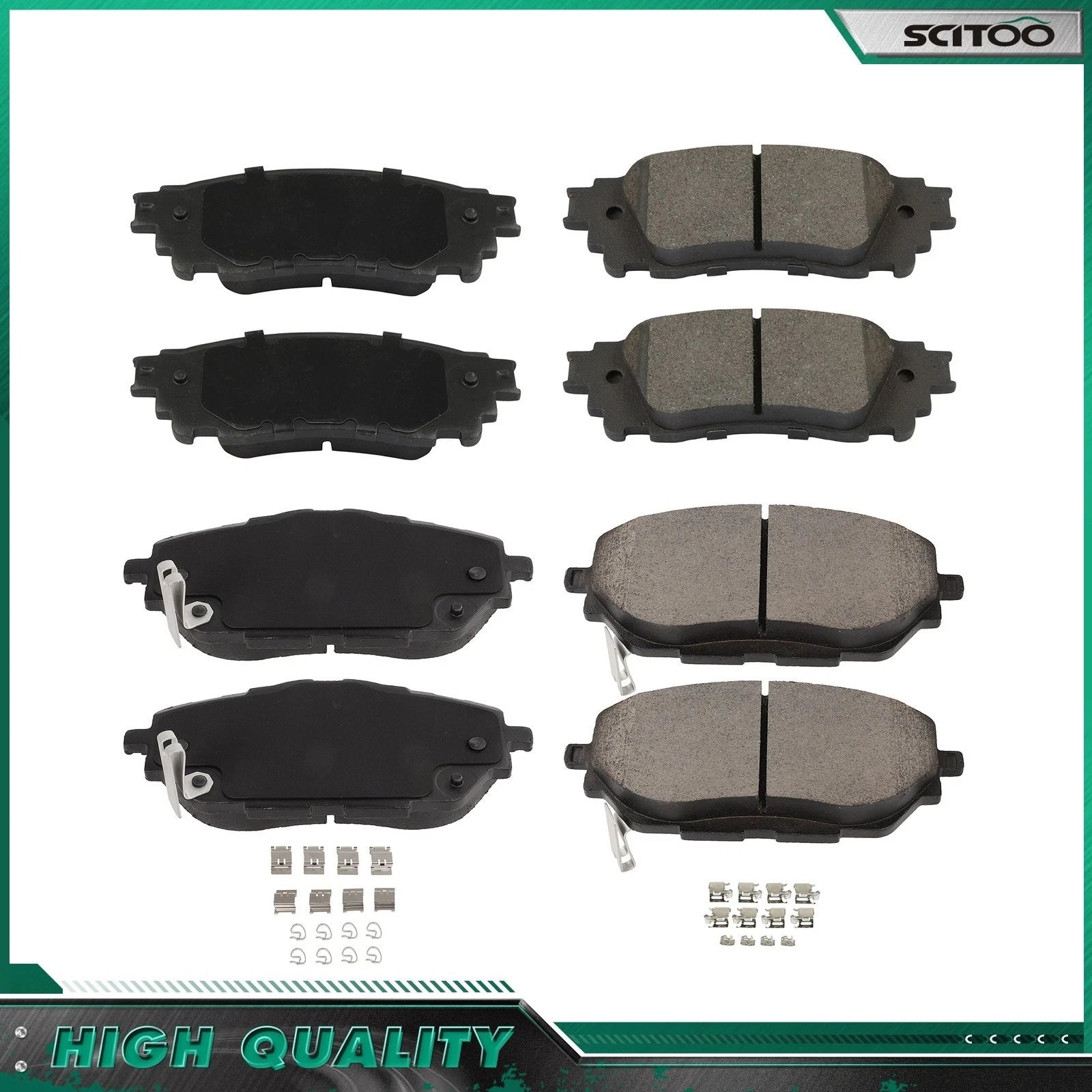 Set of 4 Ceramic Brake Pads for Toyota C-HR (2020) D2065 D1805
