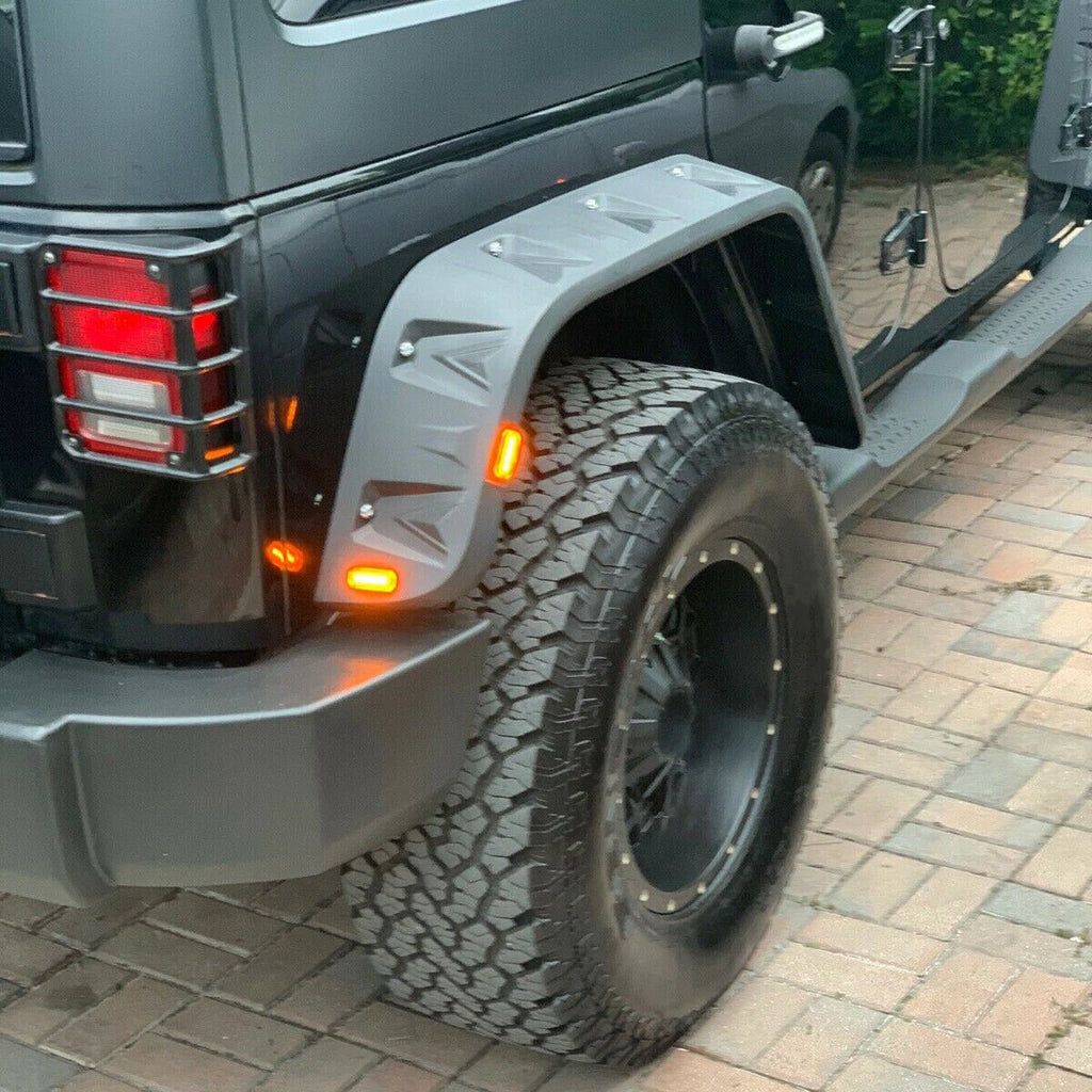 Set of 4 Pocket-Riveted Wheel Fender Flares for Jeep Wrangler JK (2007–2018)