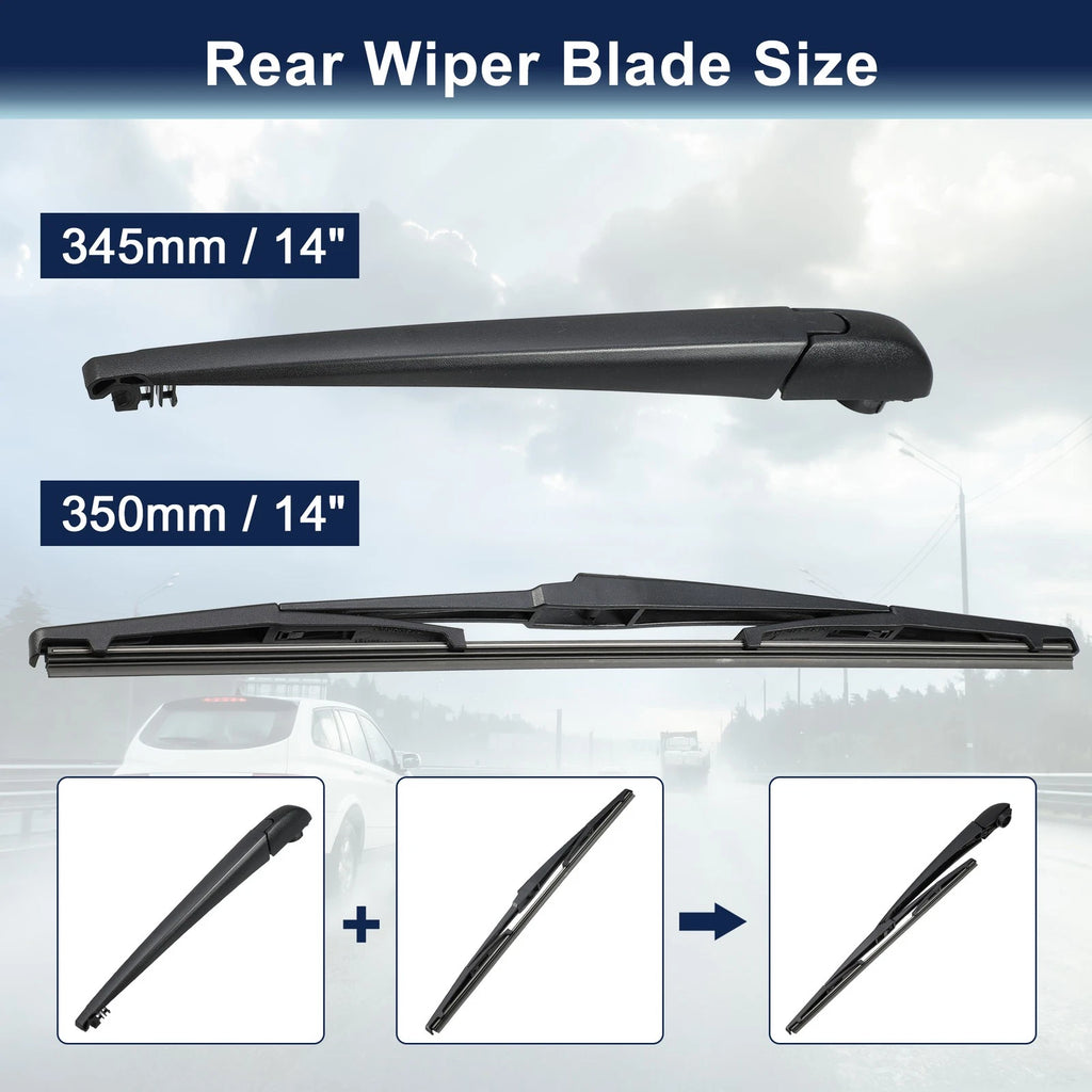 Set of 2 Rear Windshield Wiper Blade Arms for Toyota C-HR IZOA (2018–2020)