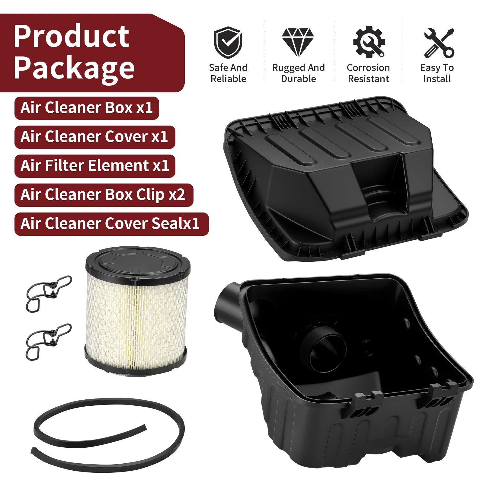 Air Intake Airbox Assembly & Filter for Polaris Ranger 570 500 ETX (2015–2023)