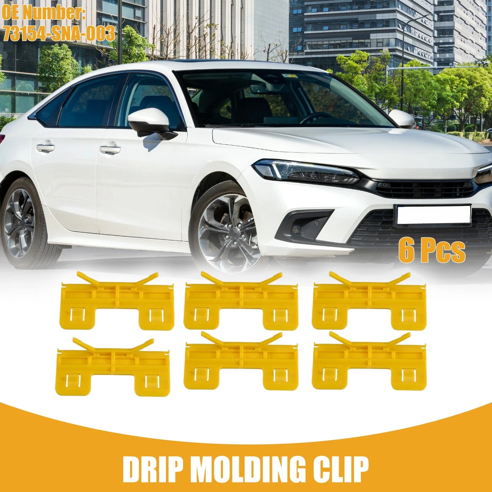 Set of 6 Roof Windshield Fastener Clips No.73154-SNA-003 for Honda Civic (2006–2011)