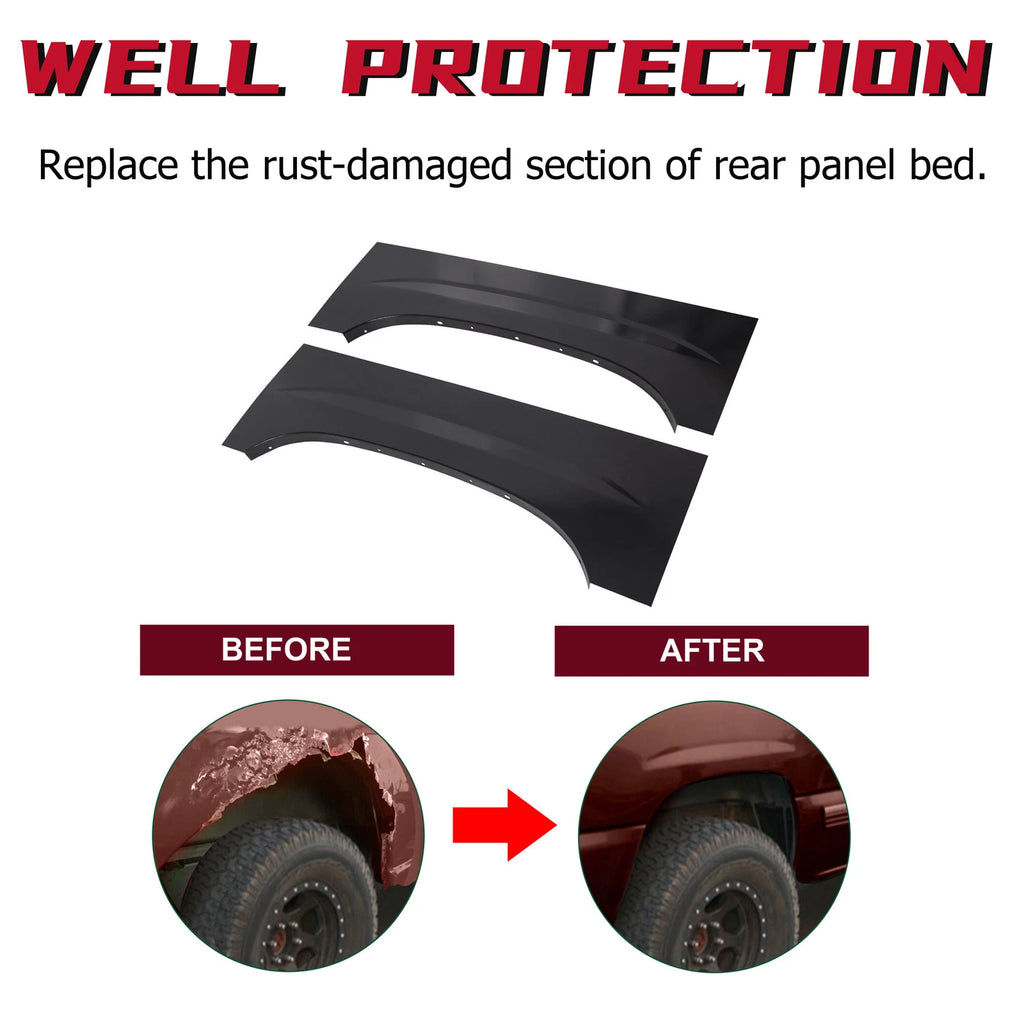 Upper Rear Wheel Arch Repair Panels for Chevy Silverado GMC Sierra (1999–2007)