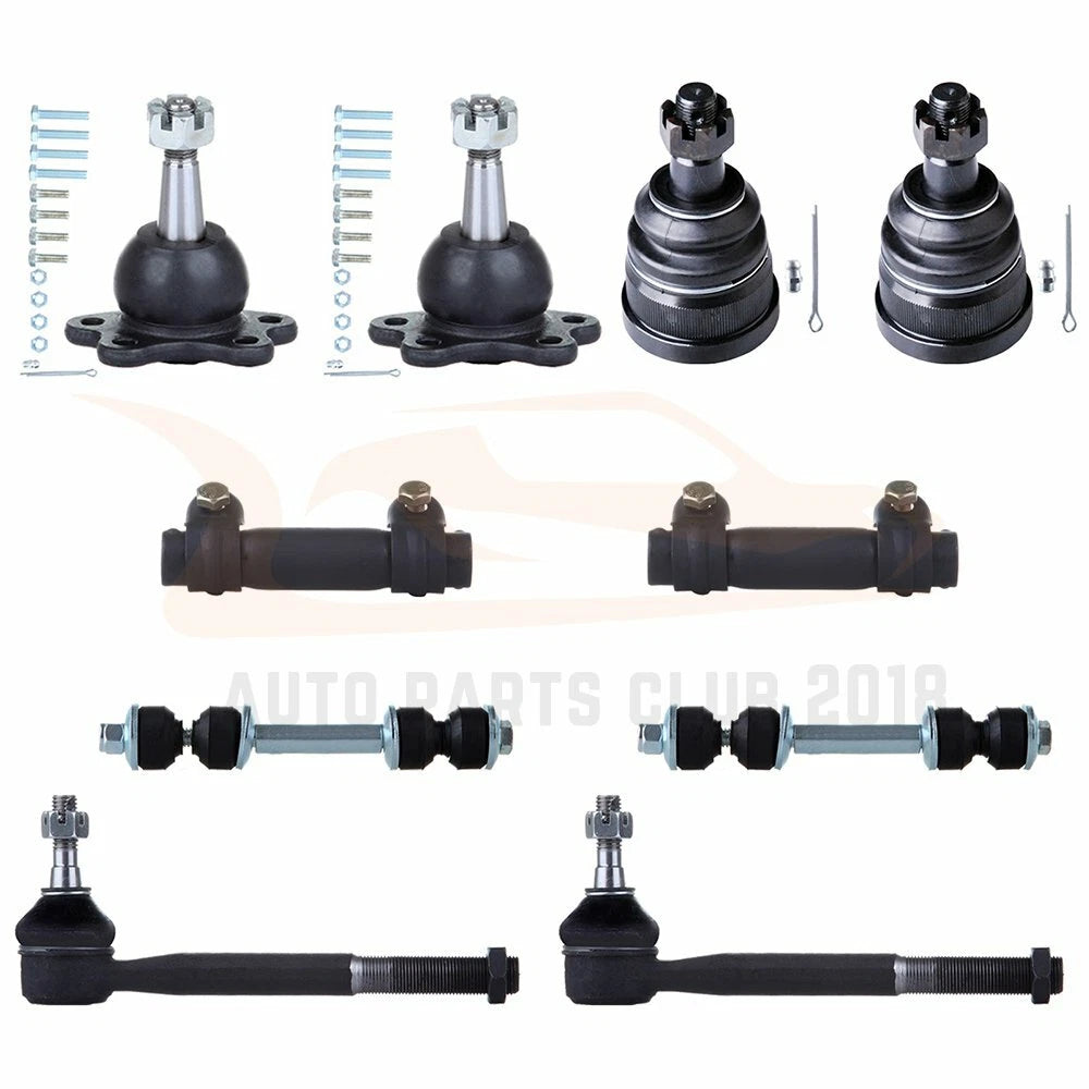 10PC Front Ball Joints Tie Rods Sway Bar Links Kit for Chevy C1500 Suburban