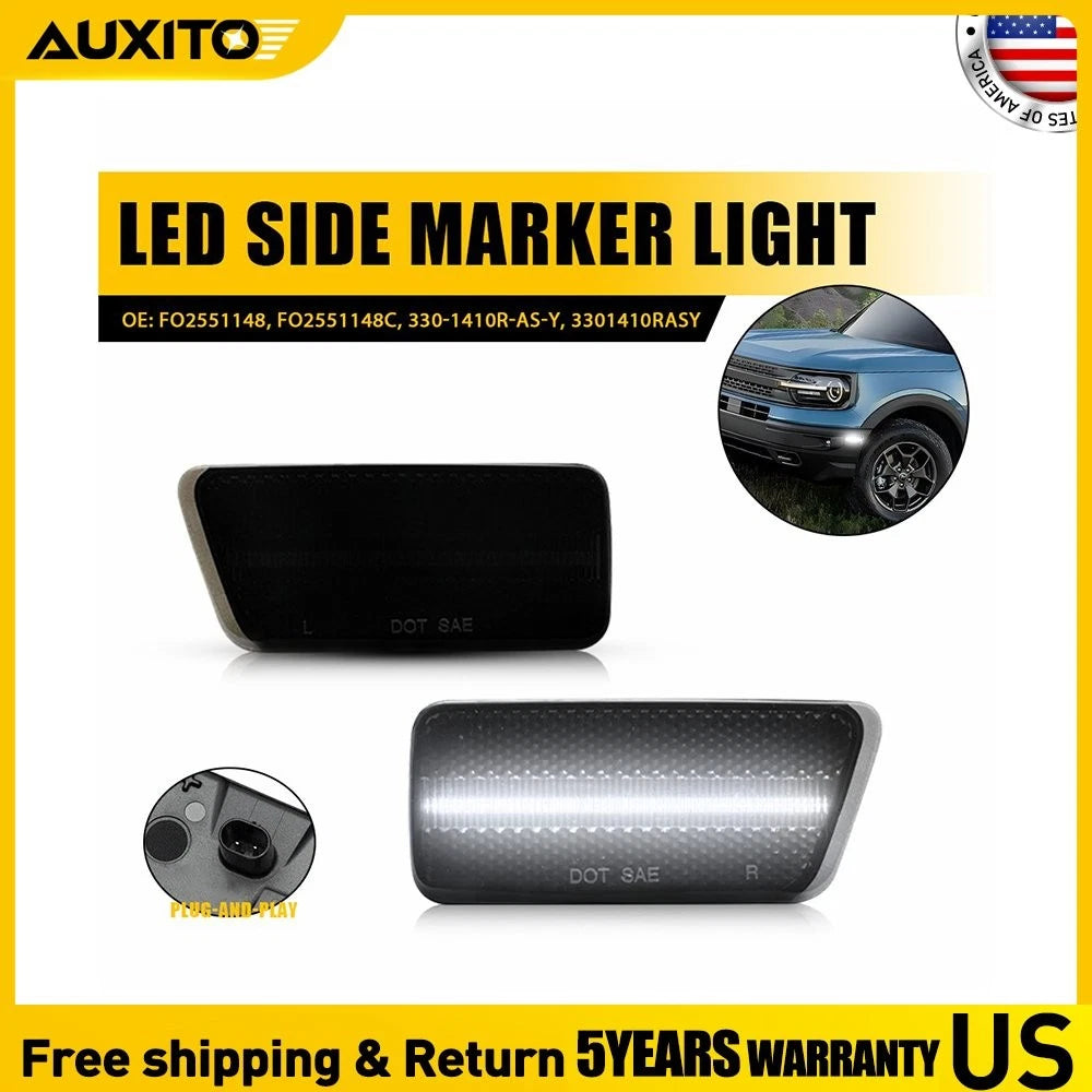 Smoked LED Side Marker Lights for Ford Bronco Sport (2021–Present)