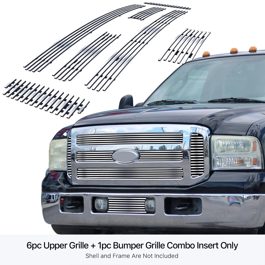 Chrome Billet Grille Insert Combo for Ford Excursion/F-250 (2005-2007)